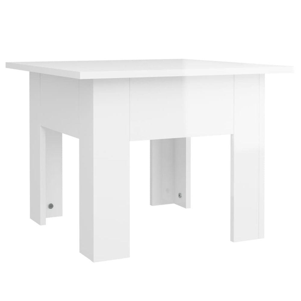 Vidaxl Konferenčný stolík lesklý biely 55x55x42 cm kompozitné drevo
